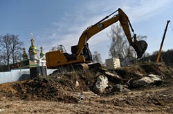 В посёлке Тригуляй ведутся работы по укреплению берегов Цны