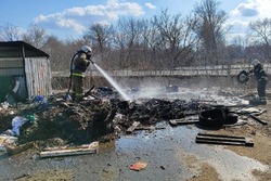 В Тамбове ликвидировали возгорание на контейнерной площадке 
