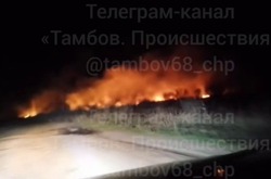 В Знаменском округе Тамбовщины загорелась степная трава