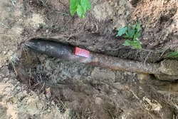 В лесу у Котовского водохранилища нашли ржавый реактивный снаряд 
