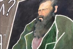 Возле школы №22 вандалы превратили портрет Достоевского в «чёрный квадрат»