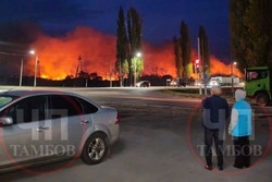В Жердевке загорелись полгектара травы возле заправки 
