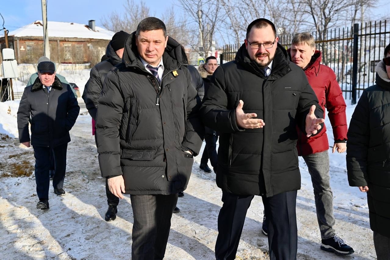  Врио главы региона Евгений Первышов посетил с рабочим визитом Сампурский муниципальный округ