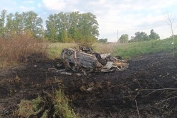 В Инжавинском округе «Шевроле» опрокинулся в кювет и загорелся 