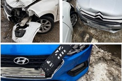 В Тамбове из-за неблагоприятных погодных условий столкнулись четыре автомобиля