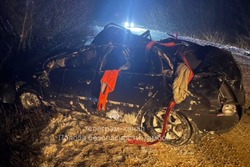 В Знаменском округе мчащуюся с ураганом «Калину» унесло в кювет