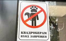 На дверях воронежских заведений появились запрещающие вход квадроберам наклейки 
