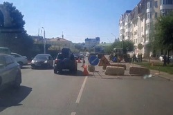 В Тамбове на Степана Разина провалился асфальт