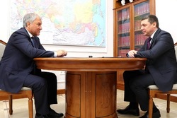 Развитие Тамбовской области обсудили Вячеслав Володин и Евгений Первышов