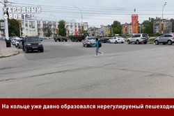 Тамбовские пешеходы жалуются на переход возле Комсомольской площади