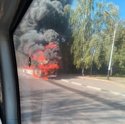 В Тамбове на Московской сгорел автобус