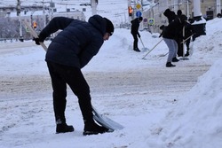 Тамбовчане дружно вышли на уборку снега