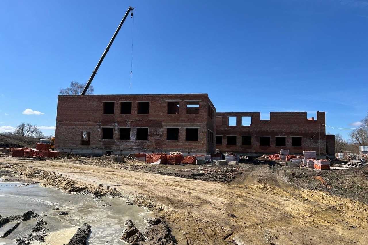 Строящаяся школа в селе Алгасово Моршанского муниципального округа