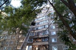 В Тамбове из горящей многоэтажки спасли бабушку с собакой
