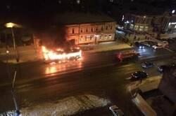 В центре Тамбова  на остановке сгорел дотла 55-й автобус