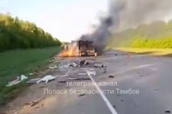 Недалеко от села Петровское в «Газели» сгорел водитель из Тамбова