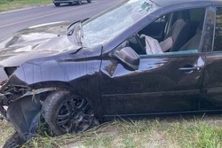 В Рассказовском округе автомобиль слетел с трассы
