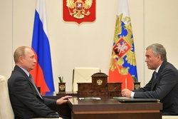 Владимир Путин провёл встречу со спикером Госдумы, депутатом от Тамбовской области Вячеславом Володиным