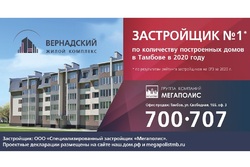 Группа компаний «Мегаполис» заняла первое место по количеству построенных многоквартирных домов в 2020 году