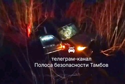 В Ржаксинском округе «Нива» легла в кювете на крышу. Пострадали два пассажира