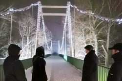 В Мичуринске появился эффектный новогодний арт-объект – светящийся мост