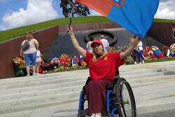 Тамбовчанка участвует в Международной эстафете инвалидов-колясочников «Дорога Памяти»