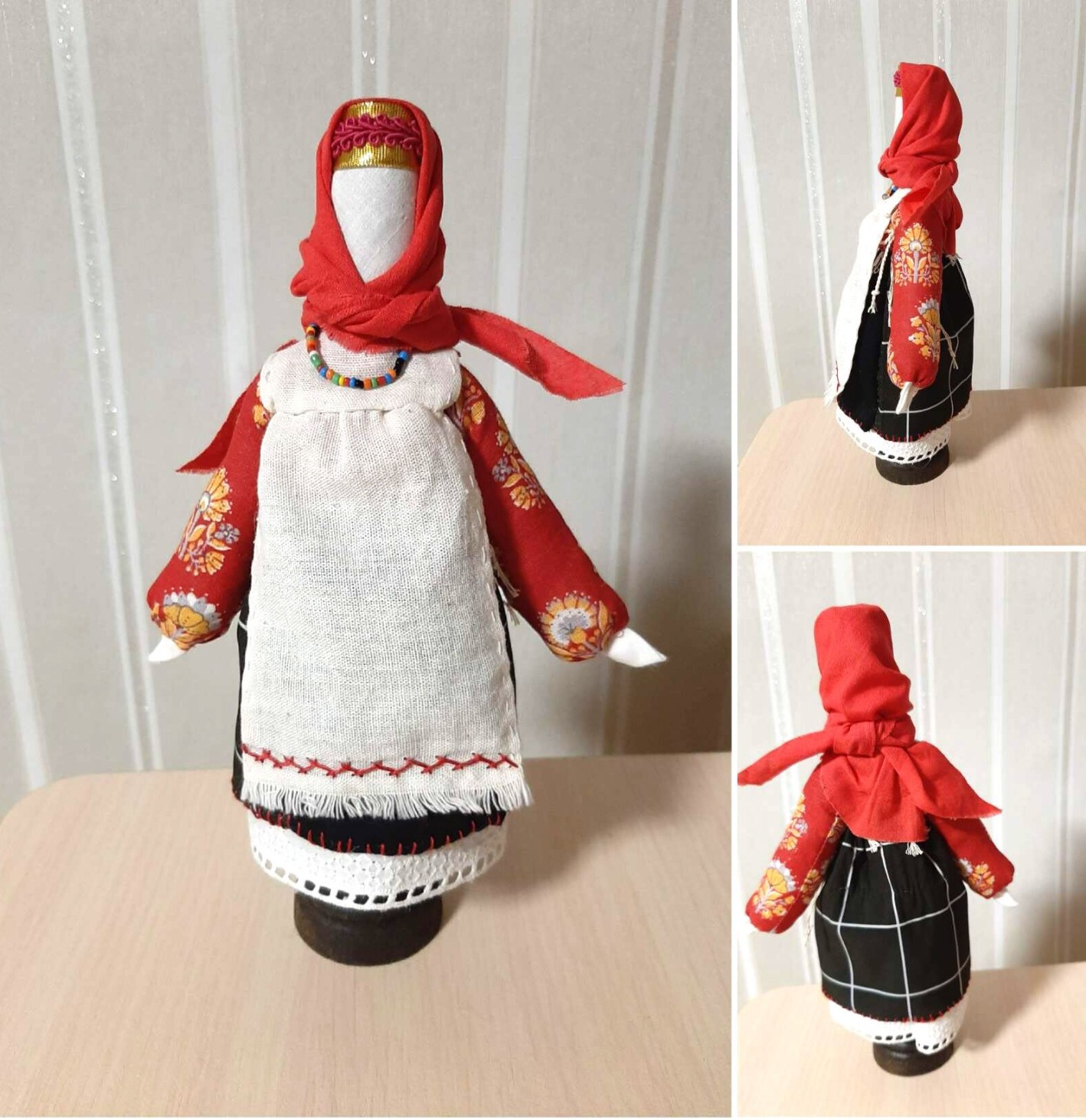 Кукла - столбушка, сделанная на основе деревянной палочки