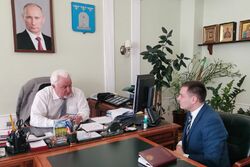 Евгений Матушкин провёл встречу с руководителем тамбовского офиса АО «АЛЬФА-БАНК»