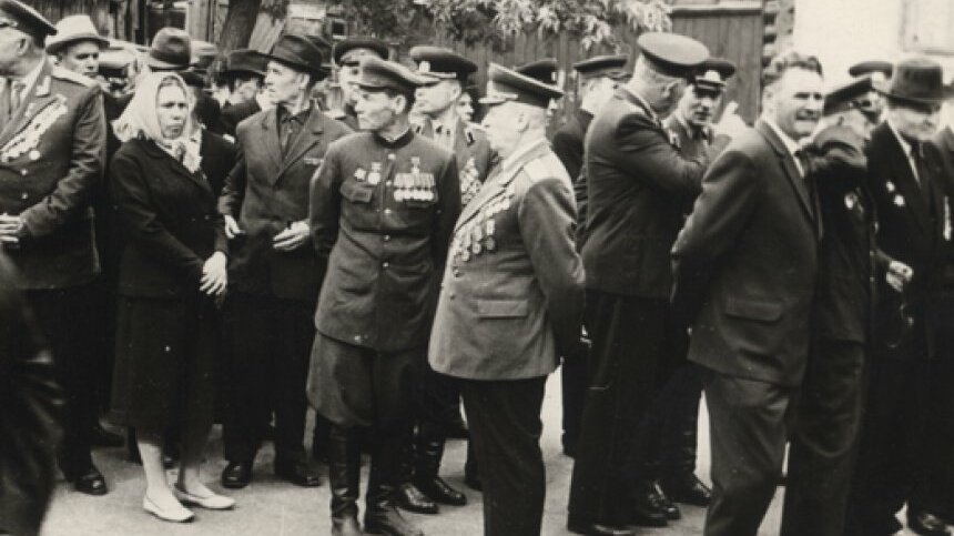 Мичуринцы - ветераны Великой Отечественной войны   на праздновании Дня Победы, 1967 год