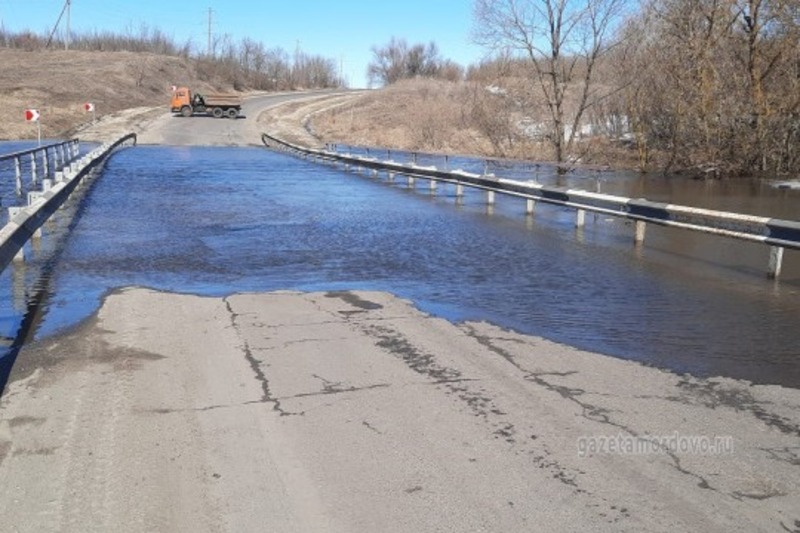 В Мордовском округе затопило мост через реку Битюг