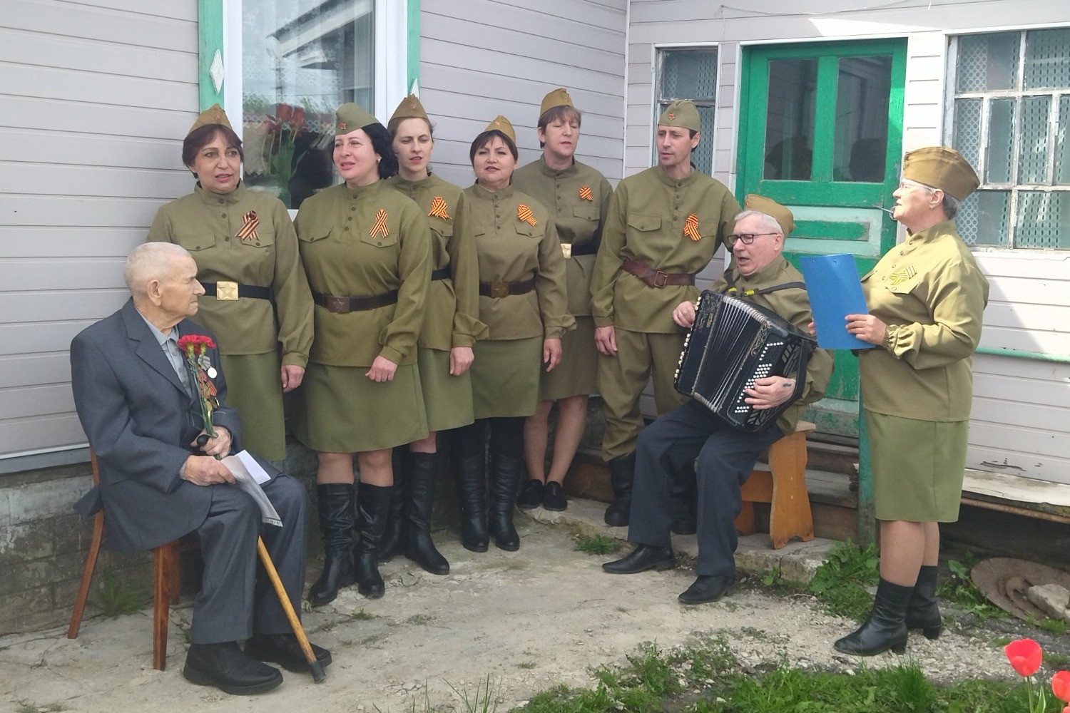 Поздравление ветерана Великой Отечественной войны Василия Андреевича Щекина