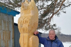 Жердевский умелец создал трёхметровую статую волка